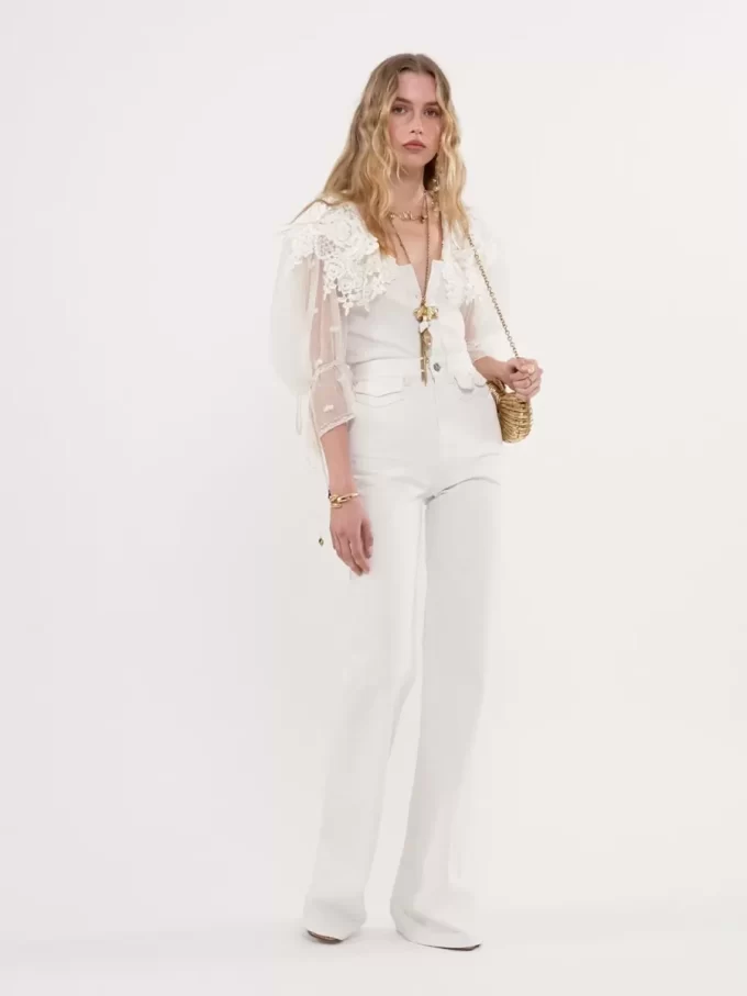 High-Rise-Flare-Jeans aus Denim