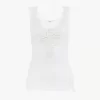 Figurbetontes Tanktop aus Baumwolljersey und Guipure