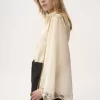 Fließende Bluse aus Seidengeorgette und Spitze