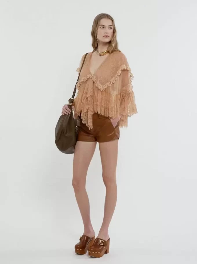Große Hobo-Tasche mit Armband aus genarbtem Leder