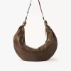 Große Hobo-Tasche mit Armband aus genarbtem Leder
