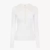 Henley-Shirt mit Kragen aus superfeinem Wollstrick und Spitze