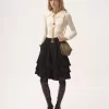 Henley-Shirt mit Kragen aus superfeinem Wollstrick und Spitze