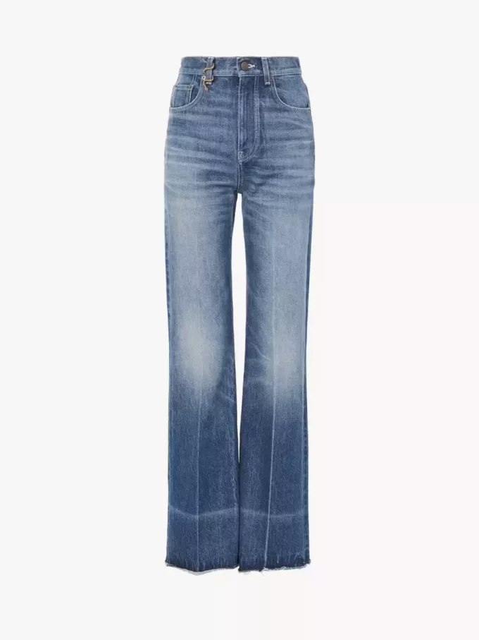 High-Rise-Bootcut-Jeans aus Denim