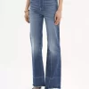 High-Rise-Bootcut-Jeans aus Denim