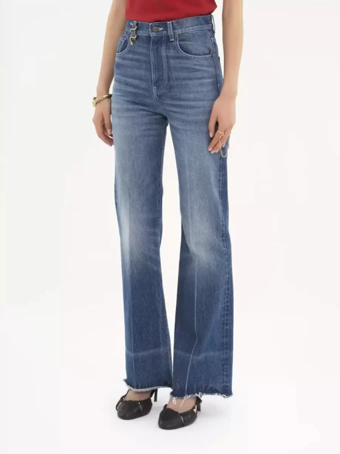 High-Rise-Bootcut-Jeans aus Denim