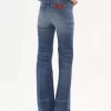 High-Rise-Bootcut-Jeans aus Denim