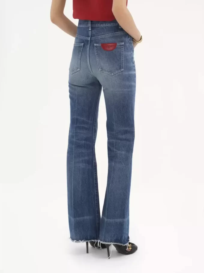 High-Rise-Bootcut-Jeans aus Denim