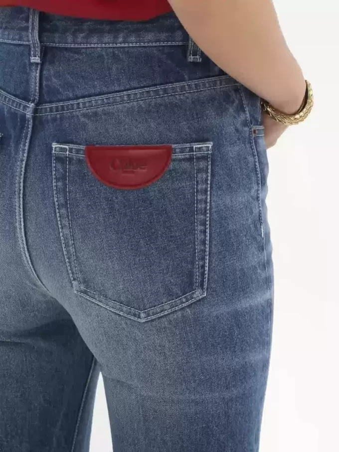 High-Rise-Bootcut-Jeans aus Denim