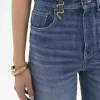 High-Rise-Bootcut-Jeans aus Denim