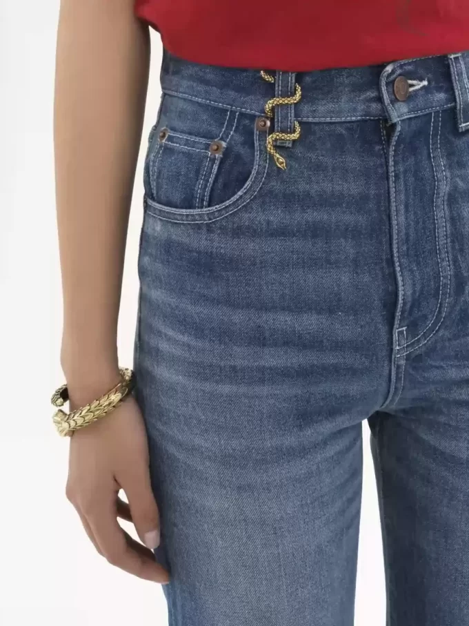 High-Rise-Bootcut-Jeans aus Denim