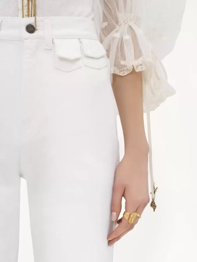 High-Rise-Flare-Jeans aus Denim