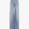 High-Rise-Jeans mit weitem Bein aus Denim