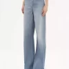 High-Rise-Jeans mit weitem Bein aus Denim