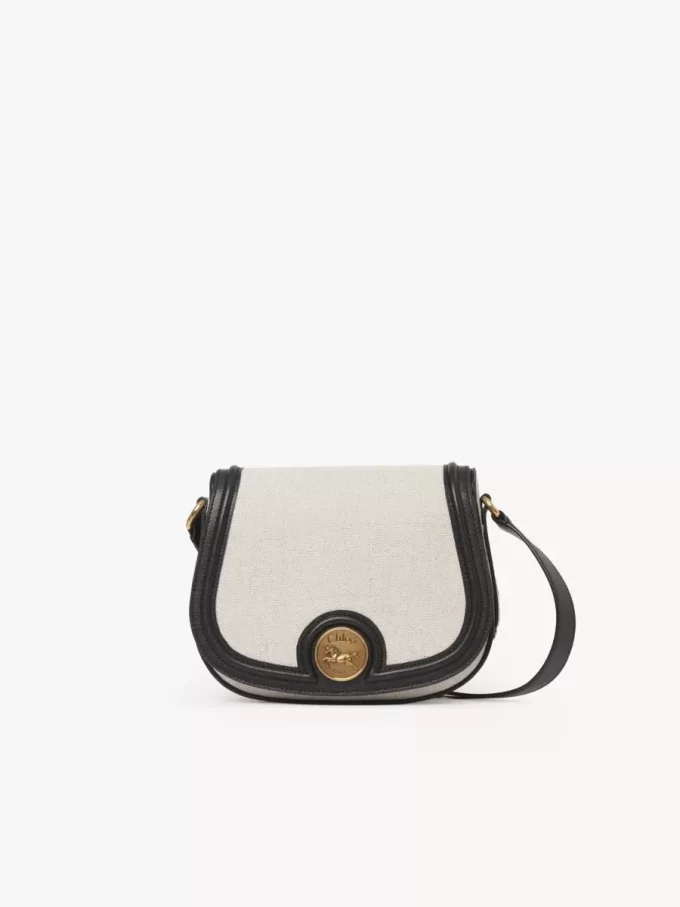 Horse Medal Satteltasche aus Canvas und genarbtem Leder