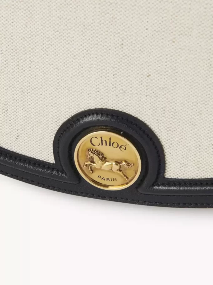 Horse Medal Satteltasche aus Canvas und genarbtem Leder