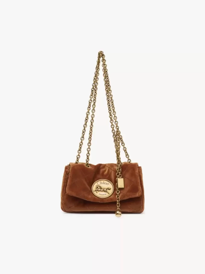 Kleine Chloé Heritage Schultertasche aus Samt
