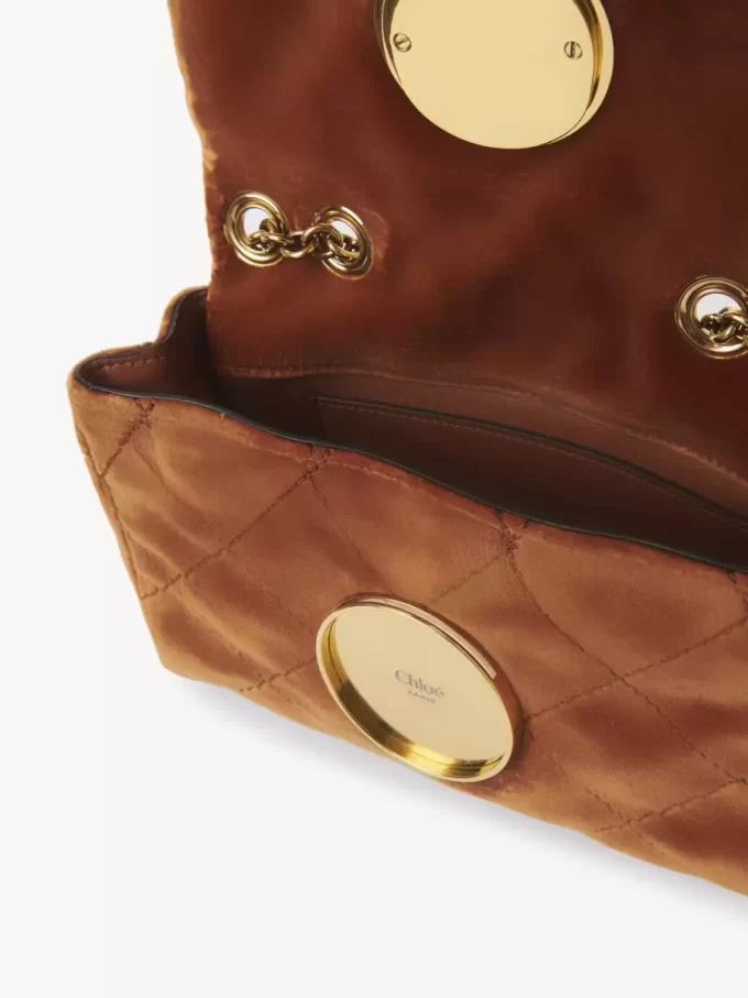 Kleine Chloé Heritage Schultertasche aus Samt