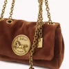 Kleine Chloé Heritage Schultertasche aus Samt