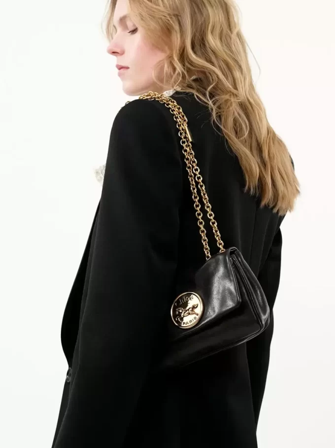 Kleine Chloé Heritage Umhängetasche aus genarbtem Leder