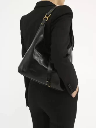 Kleine Hobo-Tasche Marcie aus glänzendem Leder