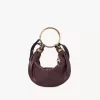 Kleine Hobo-Tasche mit Armband aus genarbtem Leder
