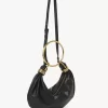 Kleine Hobo-Tasche mit Armband aus genarbtem Leder