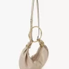 Kleine Hobo-Tasche mit Armband aus genarbtem Leder