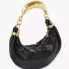 Kleine Hobo-Tasche mit Armband aus genarbtem Leder