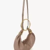 Kleine Hobo-Tasche mit Armband aus genarbtem Leder