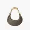 Kleine Hobo-Tasche mit Armband aus genarbtem Leder