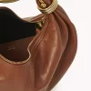 Kleine Hobo-Tasche mit Armband aus genarbtem Leder