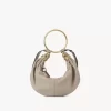 Kleine Hobo-Tasche mit Armband aus genarbtem Leder