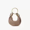 Kleine Hobo-Tasche mit Armband aus genarbtem Leder