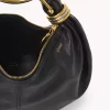 Kleine Hobo-Tasche mit Armband aus genarbtem Leder