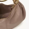 Kleine Hobo-Tasche mit Armband aus genarbtem Leder