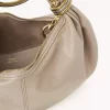 Kleine Hobo-Tasche mit Armband aus genarbtem Leder
