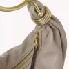 Kleine Hobo-Tasche mit Armband aus genarbtem Leder