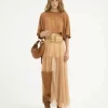 Kleine Hobo-Tasche mit Armband aus genarbtem Leder