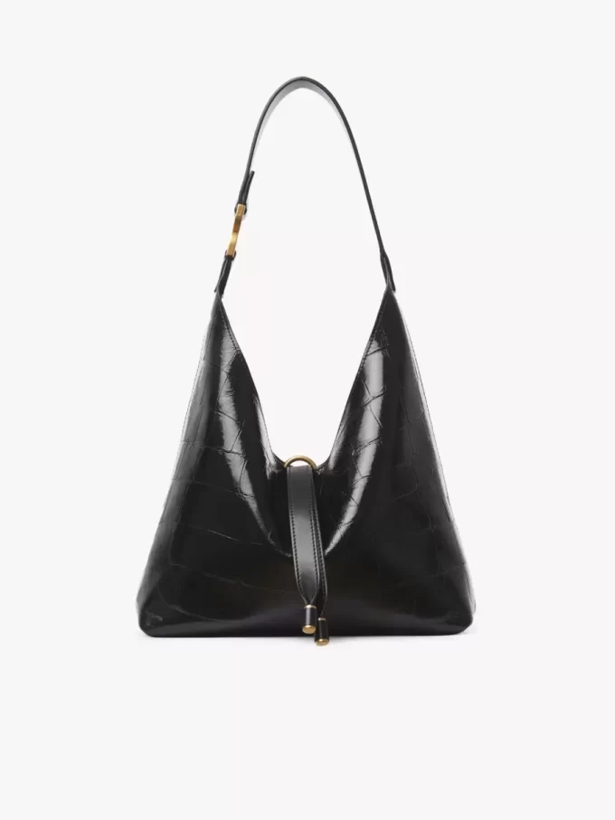 Kleine Marcie Hobo-Tasche aus Leder mit Kroko-Effekt