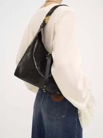 Kleine Marcie Hobo-Tasche aus Leder mit Kroko-Effekt