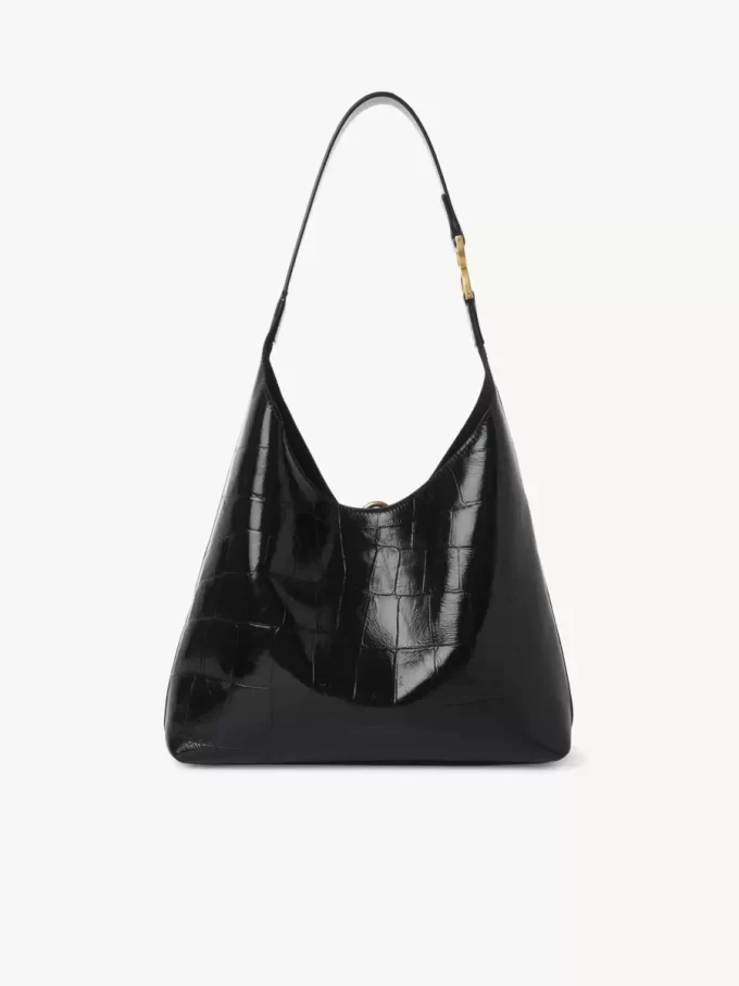 Kleine Marcie Hobo-Tasche aus Leder mit Kroko-Effekt