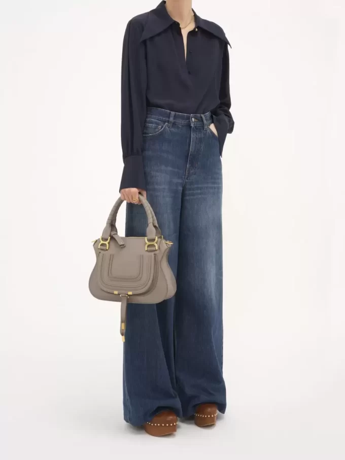 Kleine Marcie-Tasche aus genarbtem Leder