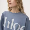 Kurzes T-Shirt mit kastenförmigem Logo aus Baumwolljersey