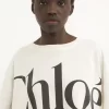 Kurzes T-Shirt mit kastenförmigem Logo aus Baumwolljersey