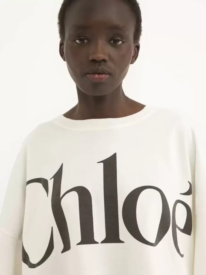 Kurzes T-Shirt mit kastenförmigem Logo aus Baumwolljersey
