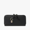 Lange Brieftasche mit Reißverschluss „Alphabet“ aus genarbtem Leder