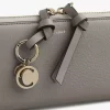 Lange Brieftasche mit Reißverschluss „Alphabet“ aus genarbtem Leder