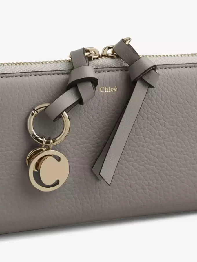 Lange Brieftasche mit Reißverschluss „Alphabet“ aus genarbtem Leder