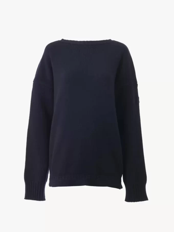 Logo-Pullover aus Woll- und Kaschmirstrick